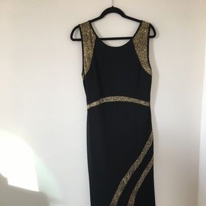 Black and Gold Evening Gown